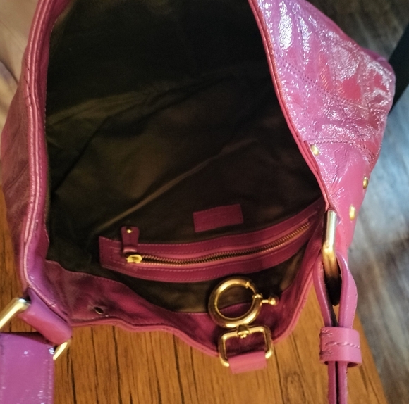 Purple Quilted Women's Bag J Crew 100% Leather.. Gorgeous Purple Color - Picture 6 of 6